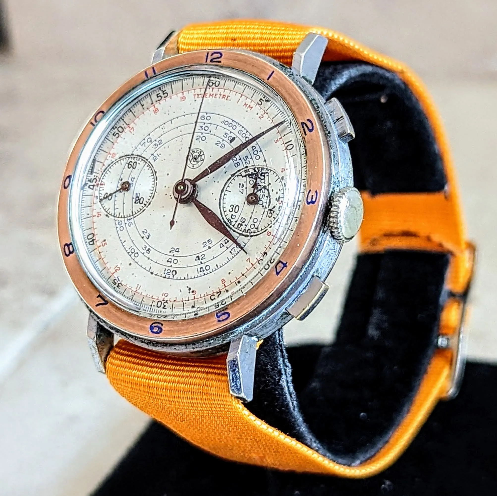 POSTALA Military Doctor's Watch Landeron 39 Chronograph Wristwatch