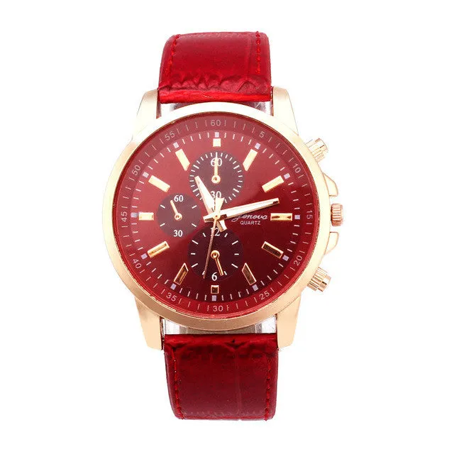 Relojes Mujer 2018 Casual Geneva Quartz Watches Women Lady Watch Leather Analog Dial Quartz Sport Wrist Watch Relogio Masculino