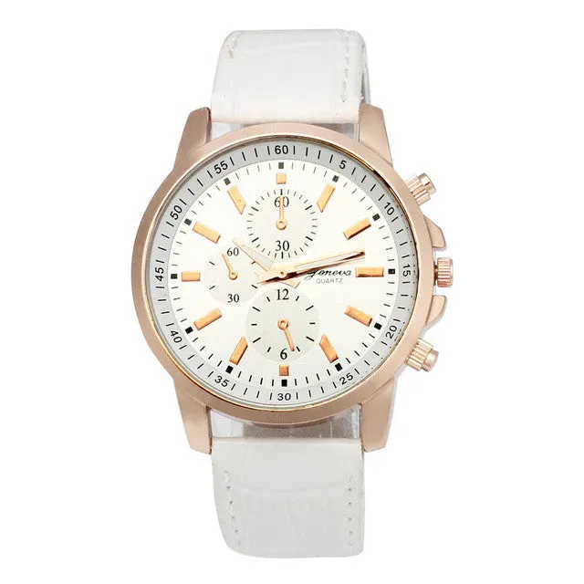 Relojes Mujer 2018 Casual Geneva Quartz Watches Women Lady Watch Leather Analog Dial Quartz Sport Wrist Watch Relogio Masculino