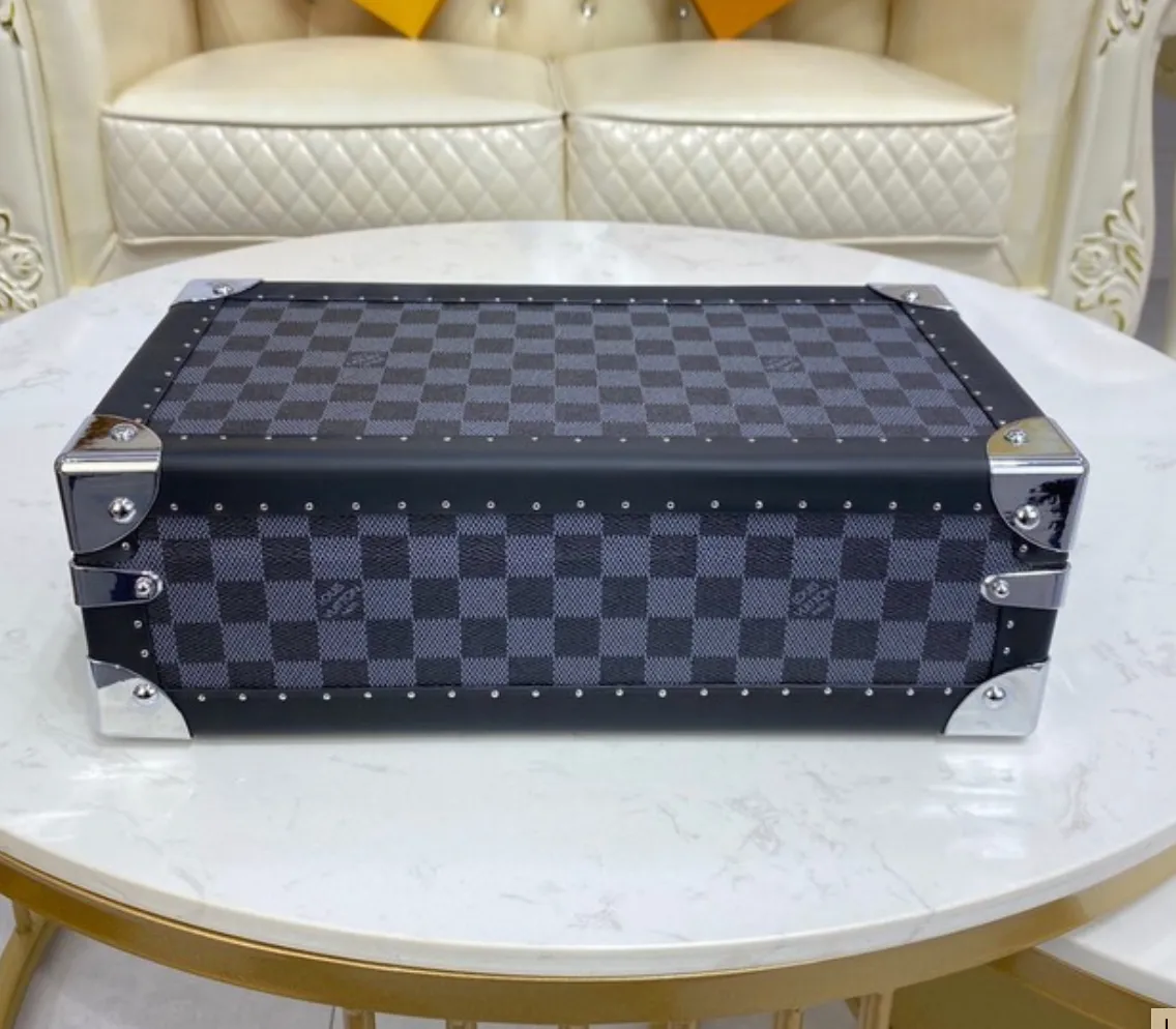 Replica Louis Vuitton Damier Graphite canvas 8 WATCH CASE BOX M47641 blue