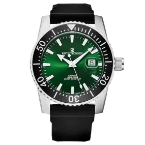 Revue Thommen Men's 17030.2524 'Diver' Green Dial Rubber Strap Swiss Automatic Watch
