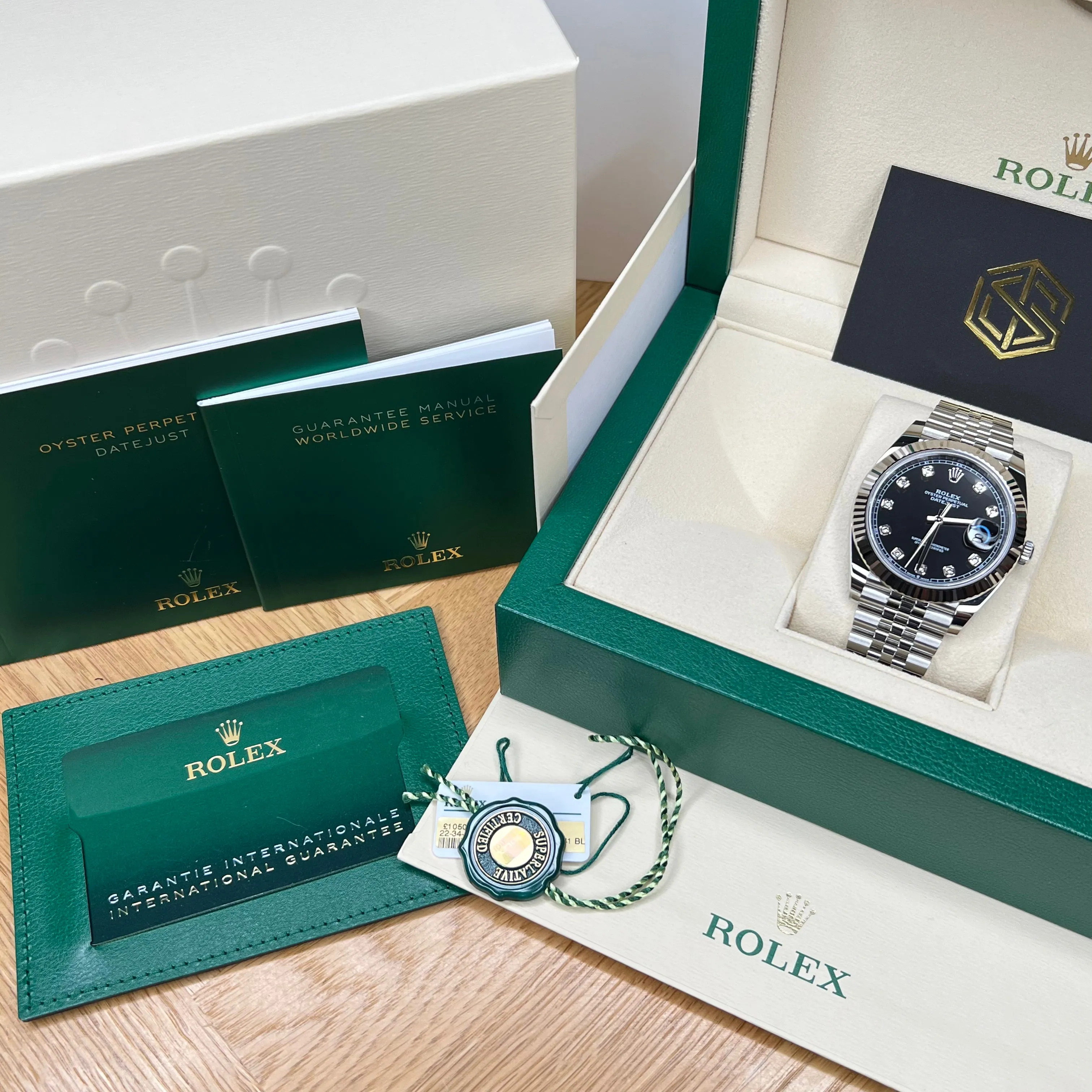 Rolex 126334 Datejust 41 Black Diamond Dial 2023 Full Set Watch