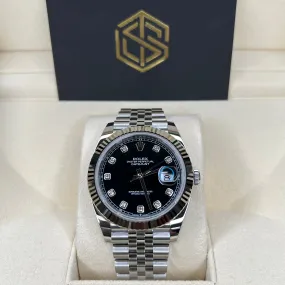 Rolex 126334 Datejust 41 Black Diamond Dial 2023 Full Set Watch