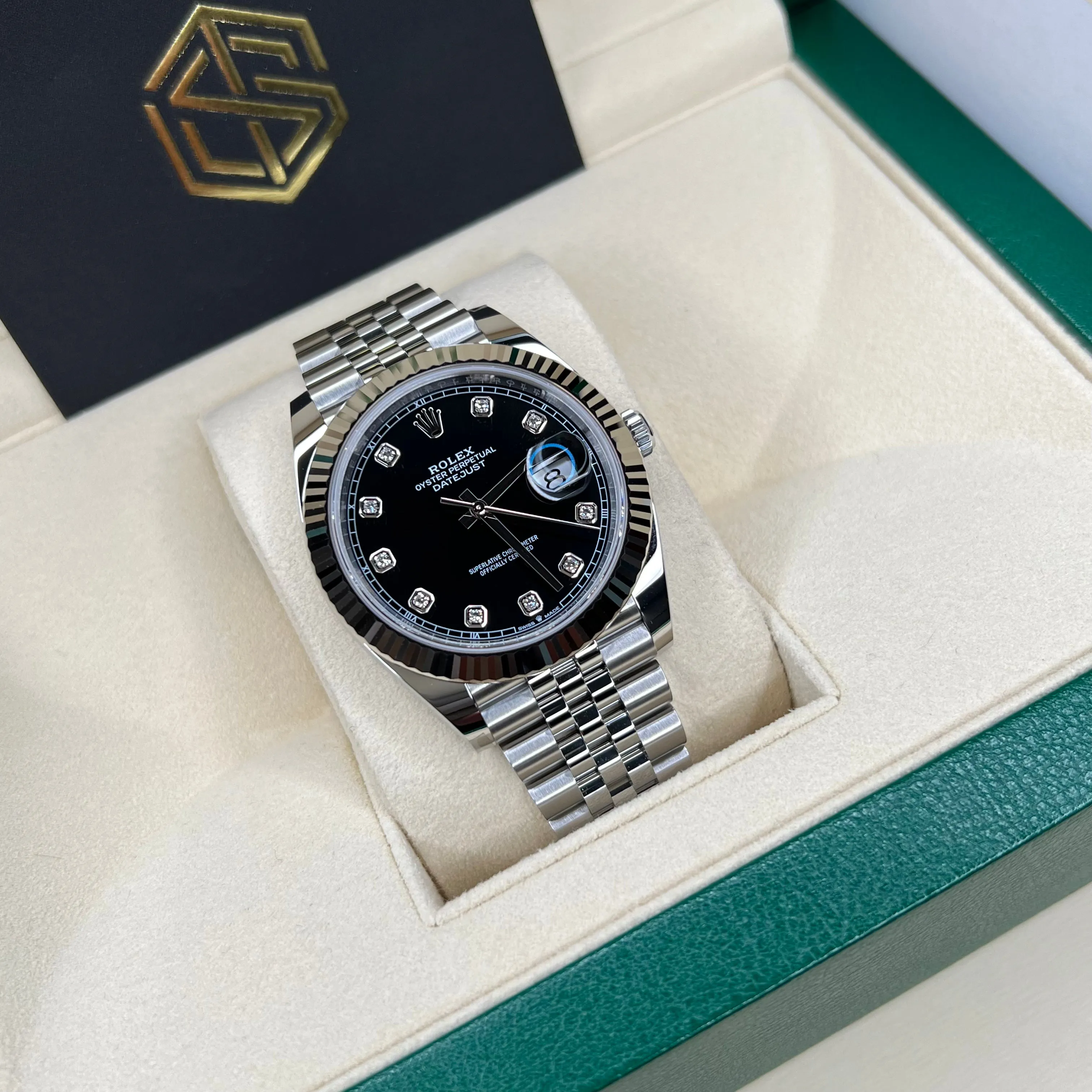Rolex 126334 Datejust 41 Black Diamond Dial 2023 Full Set Watch