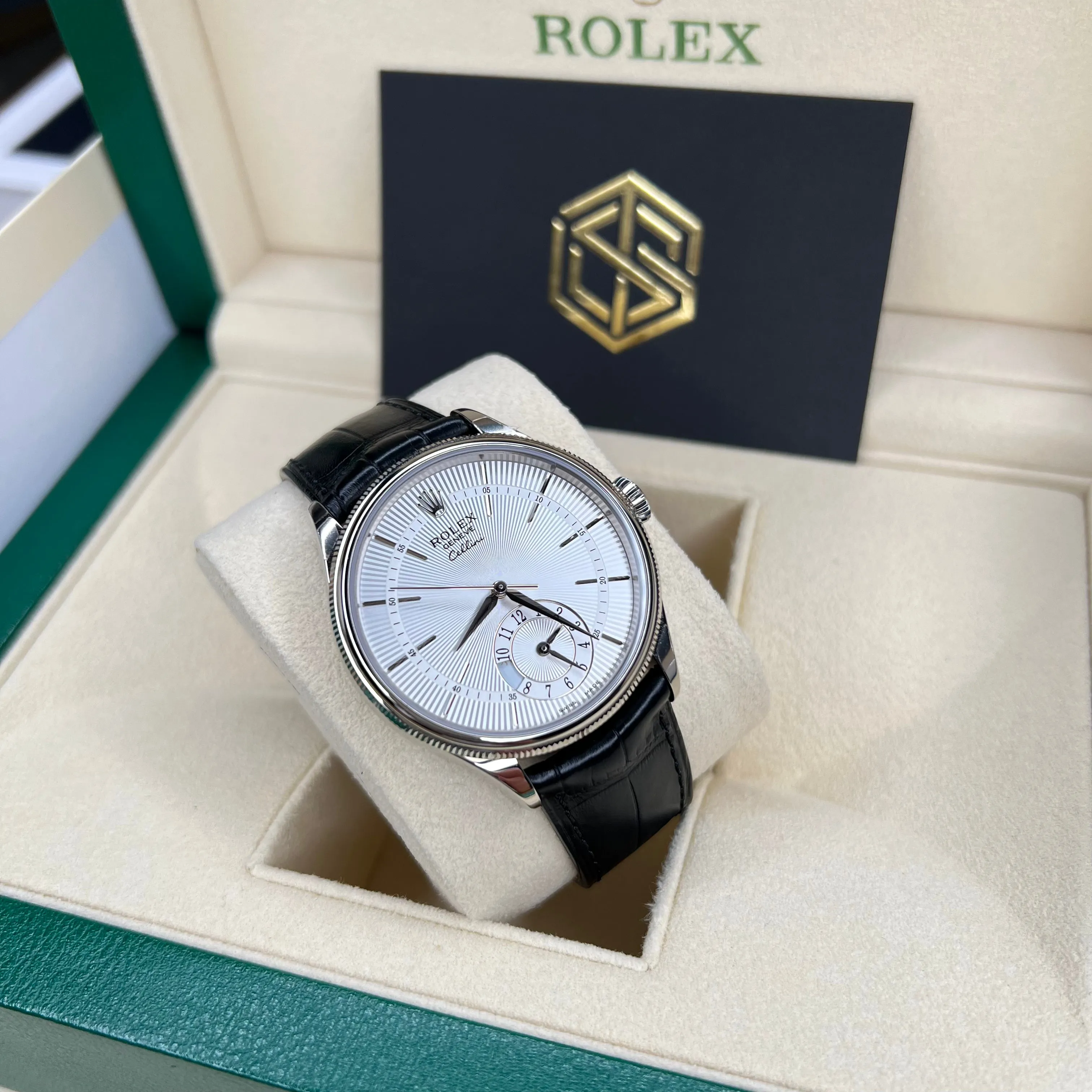 Rolex 50529 Cellini Dual Time 18K White Gold 2022 Full Set Watch