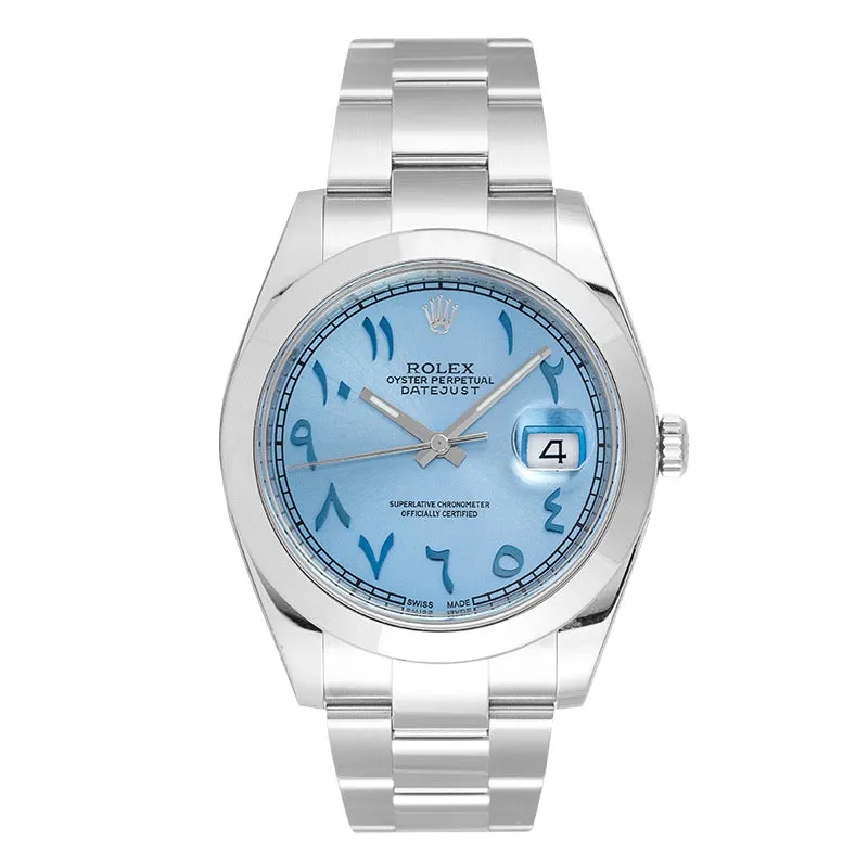 Rolex Datejust 41 126300 Stainless Steel with Custom Blue/Arabic Dial 126300