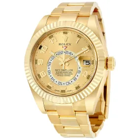 Rolex Sky Dweller Champagne Dial 18K Yellow Gold Oyster Bracelet Automatic Men's Watch 326938CAO