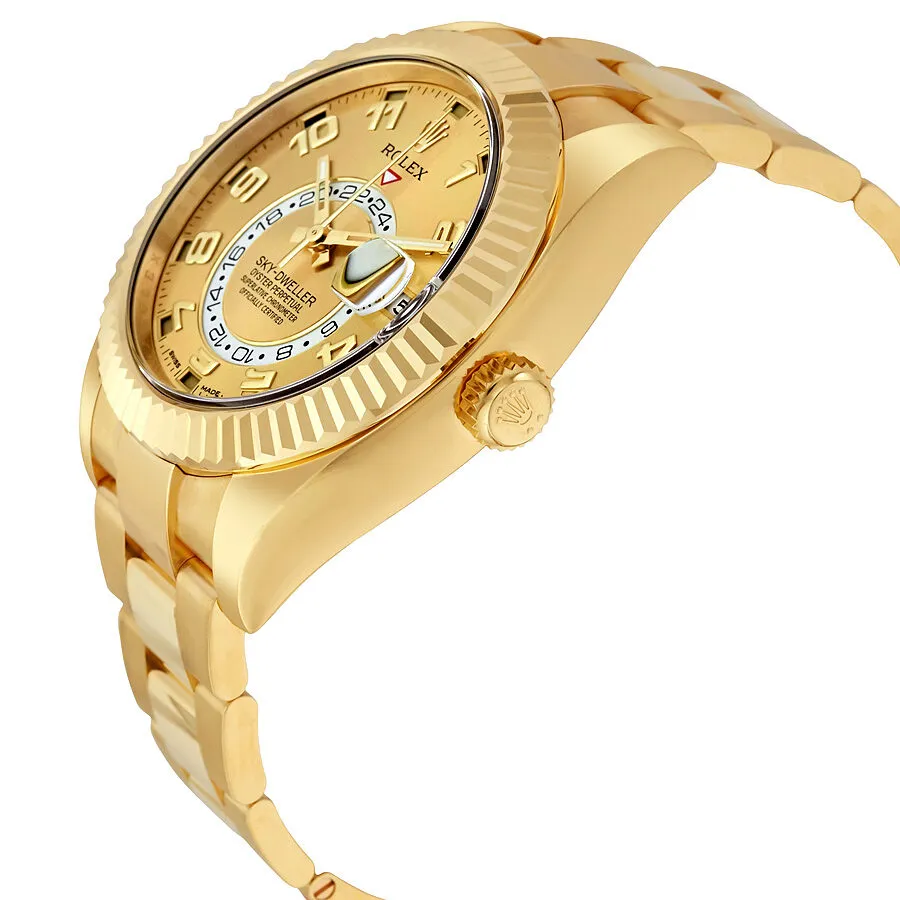 Rolex Sky Dweller Champagne Dial 18K Yellow Gold Oyster Bracelet Automatic Men's Watch 326938CAO