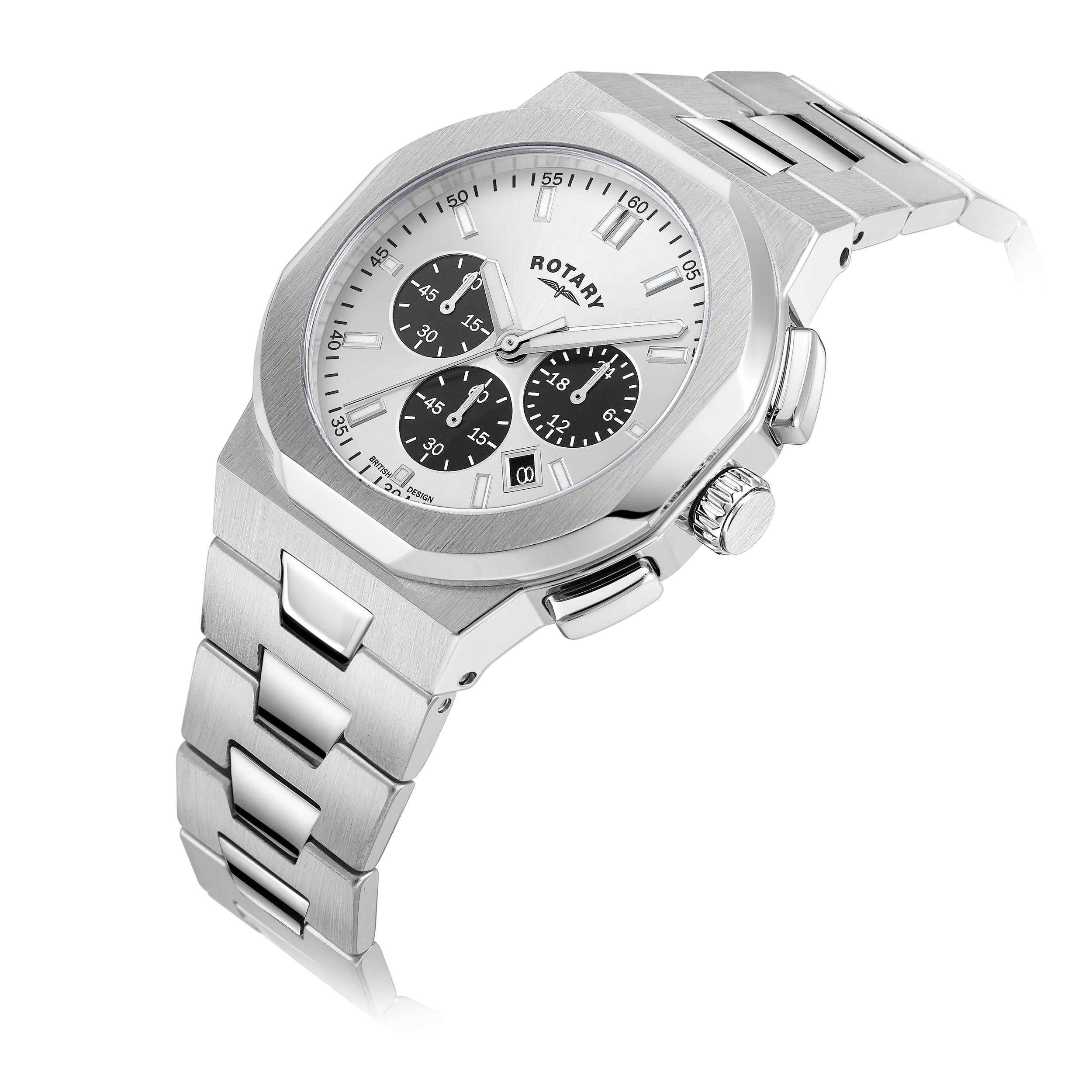 Rotary 41mm Regent Chronograph Stainless Steel Quartz Watch