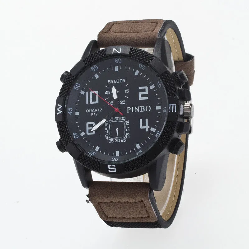 Round Dial Scale Digital Canvas Leather Fashion Watch