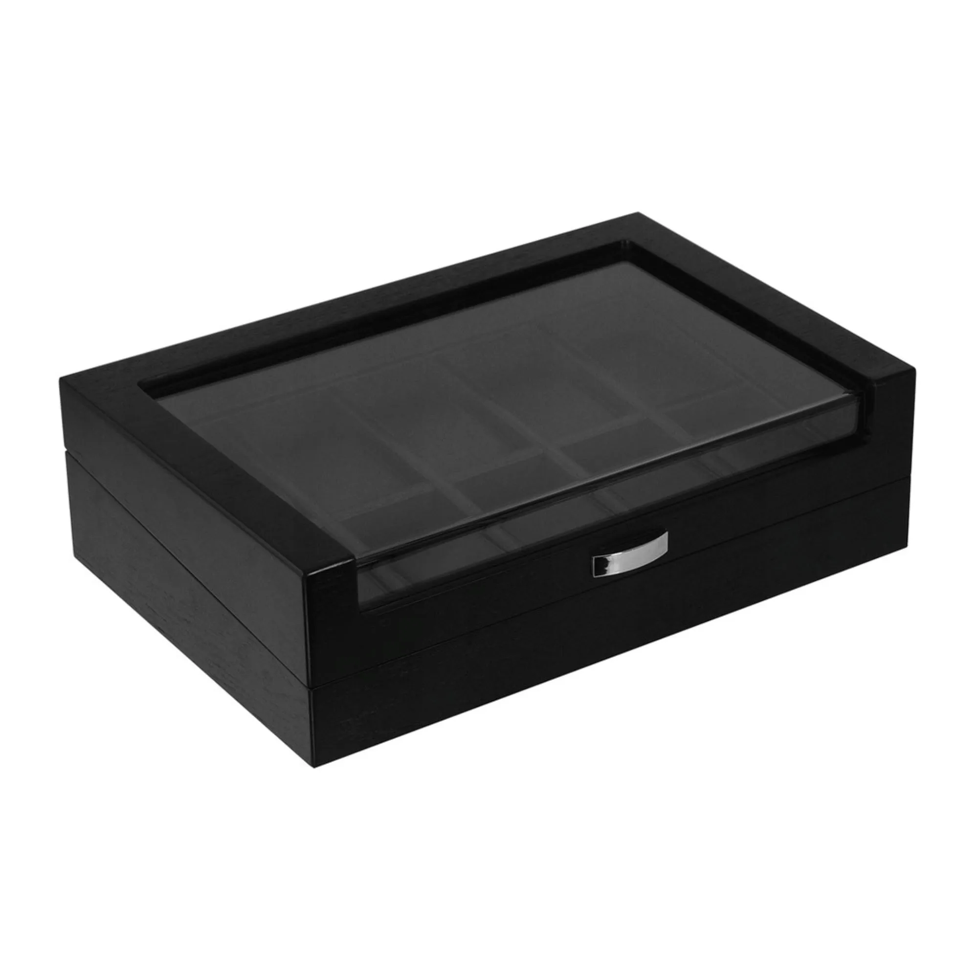 Seconds - Black Wooden Watch Box for 10 Watches (b)