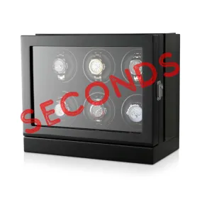 Seconds - Sydney Watch Winder Box for 6 Watches in Black (c)