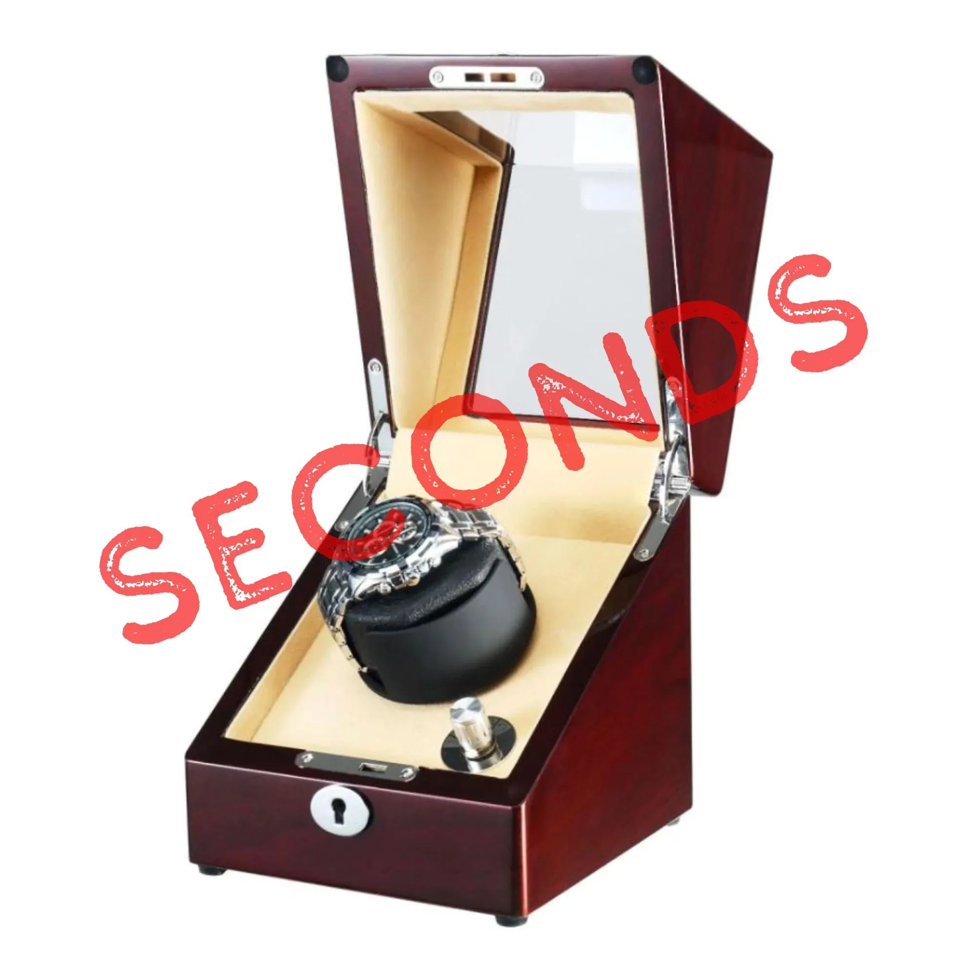 Seconds - Waratah Watch Winder Box for 1 Watch in Mahogany (k)