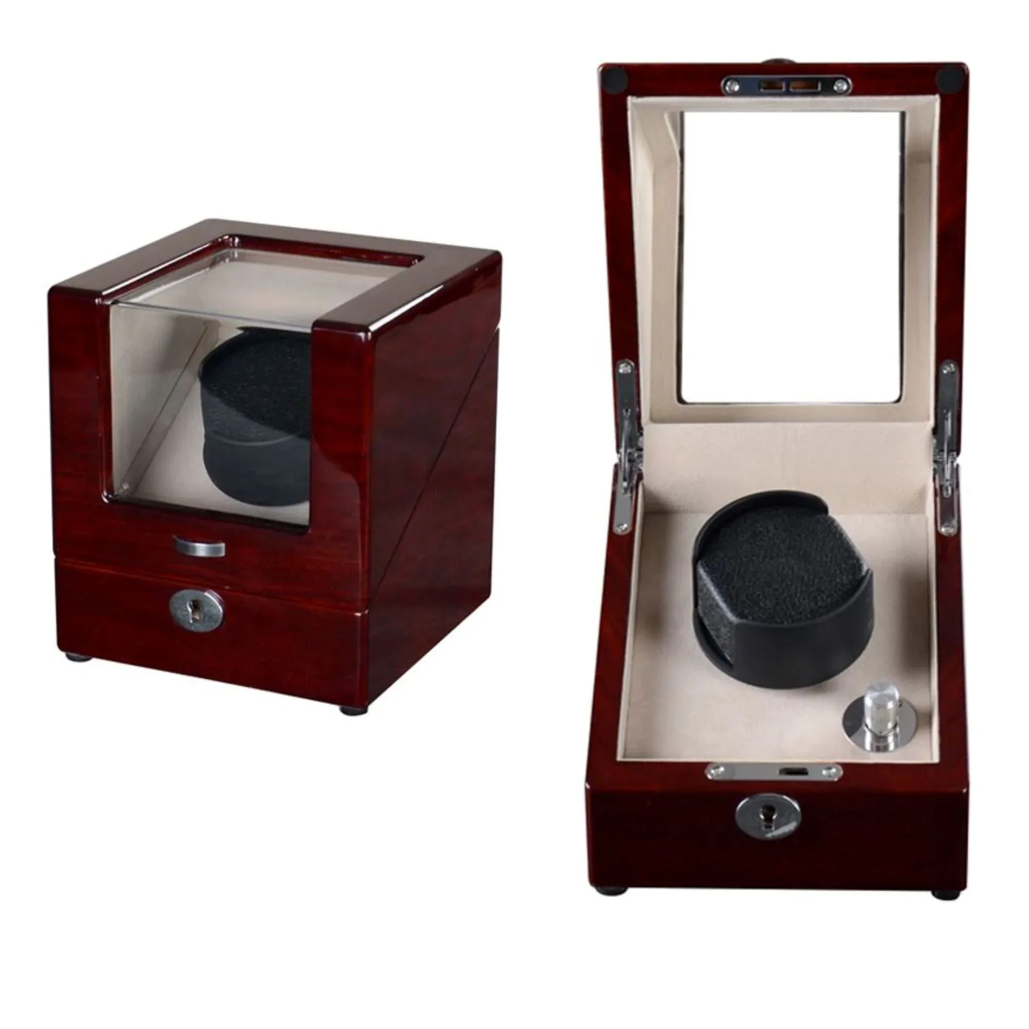 Seconds - Waratah Watch Winder Box for 1 Watch in Mahogany (k)