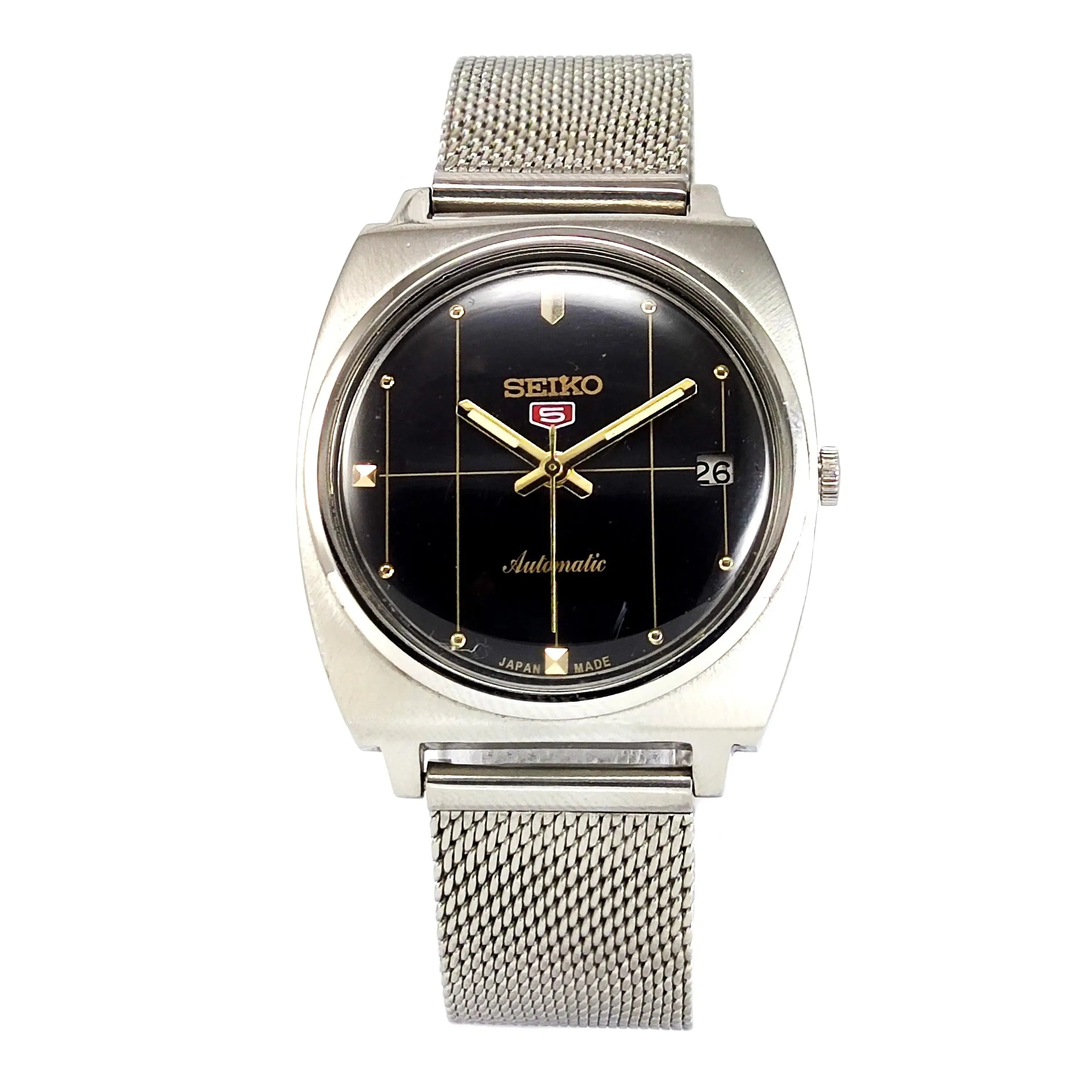 Seiko 5 Automatic-7009A Black Dial 17 Jewels Analog Day Date Men's Mechanical Watch