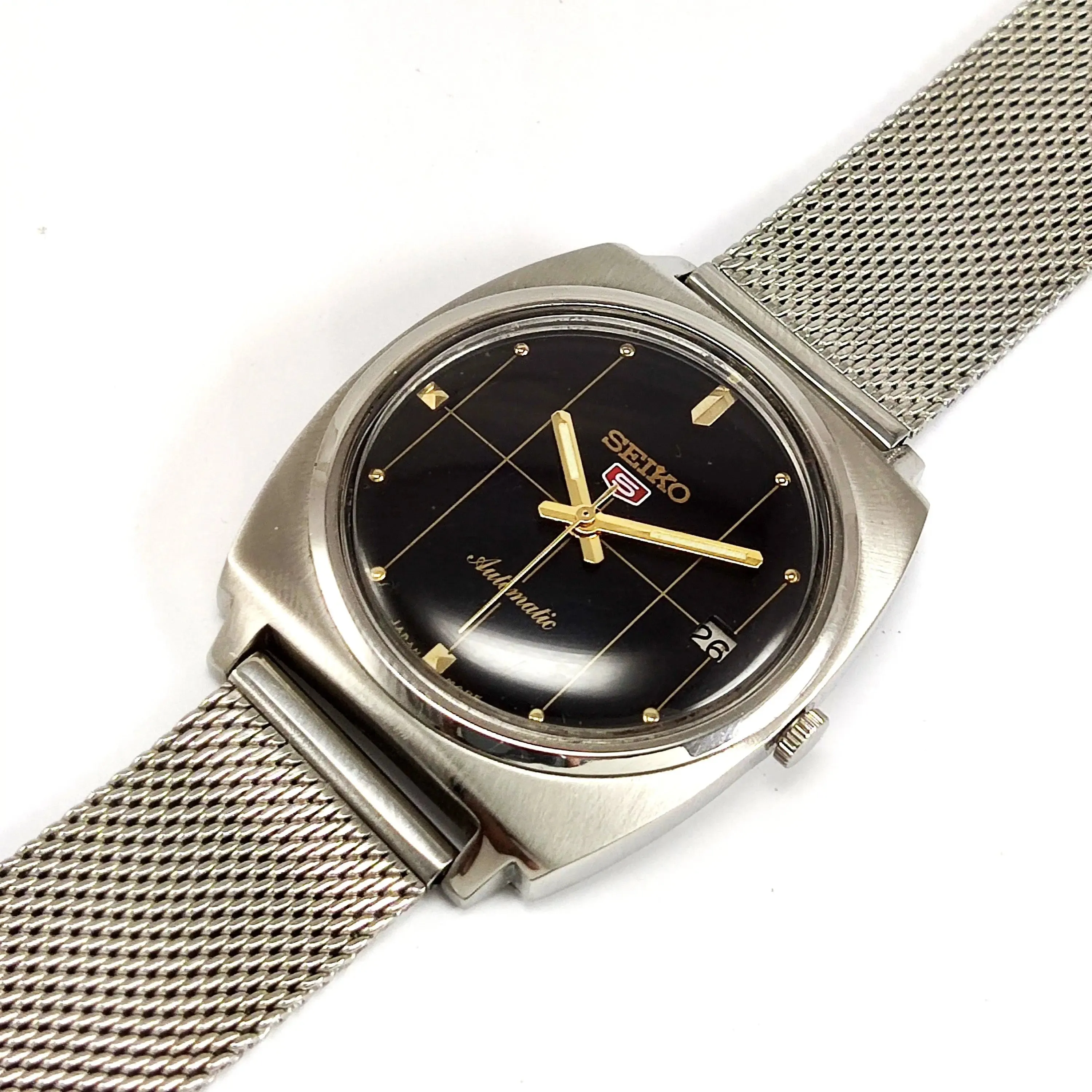 Seiko 5 Automatic-7009A Black Dial 17 Jewels Analog Day Date Men's Mechanical Watch