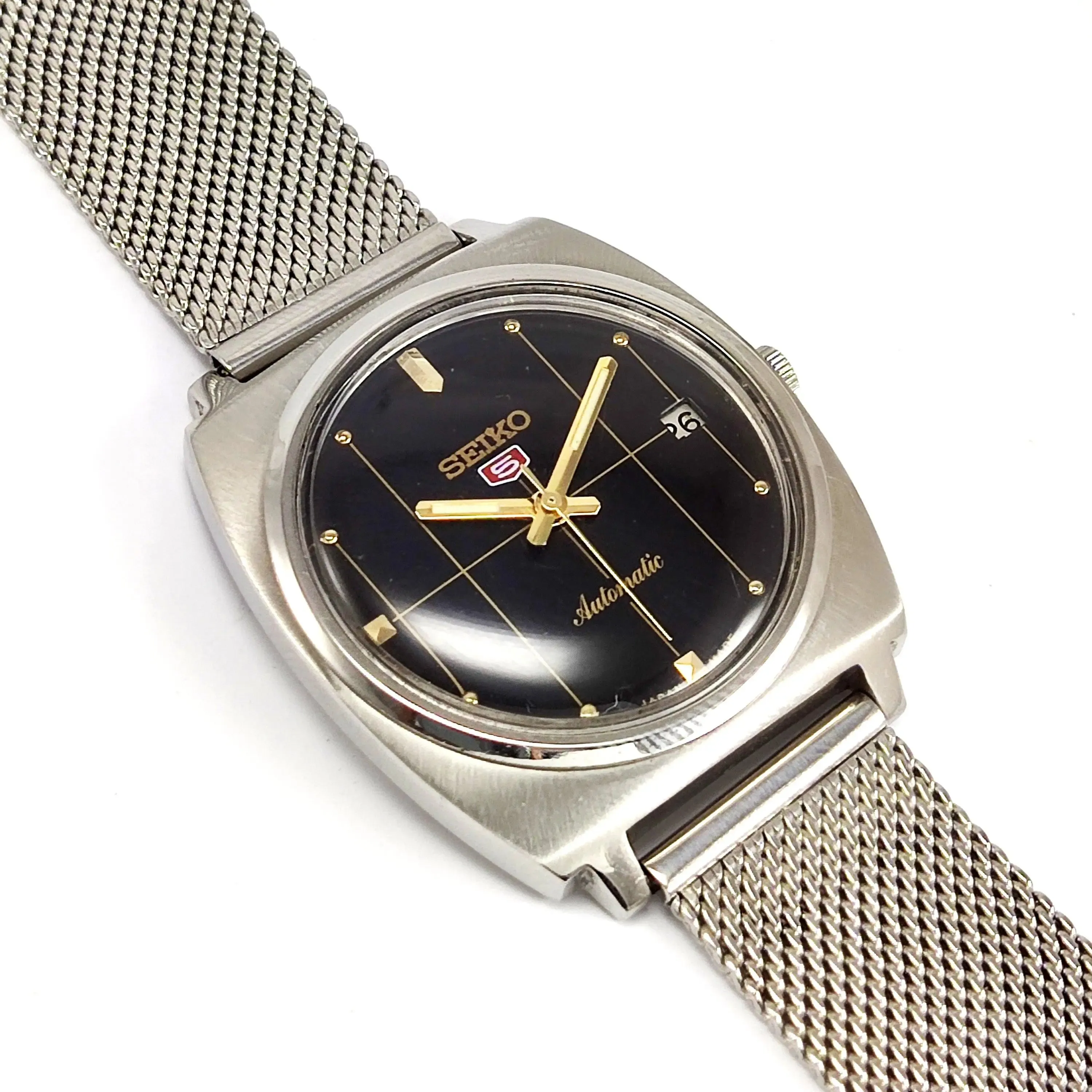 Seiko 5 Automatic-7009A Black Dial 17 Jewels Analog Day Date Men's Mechanical Watch