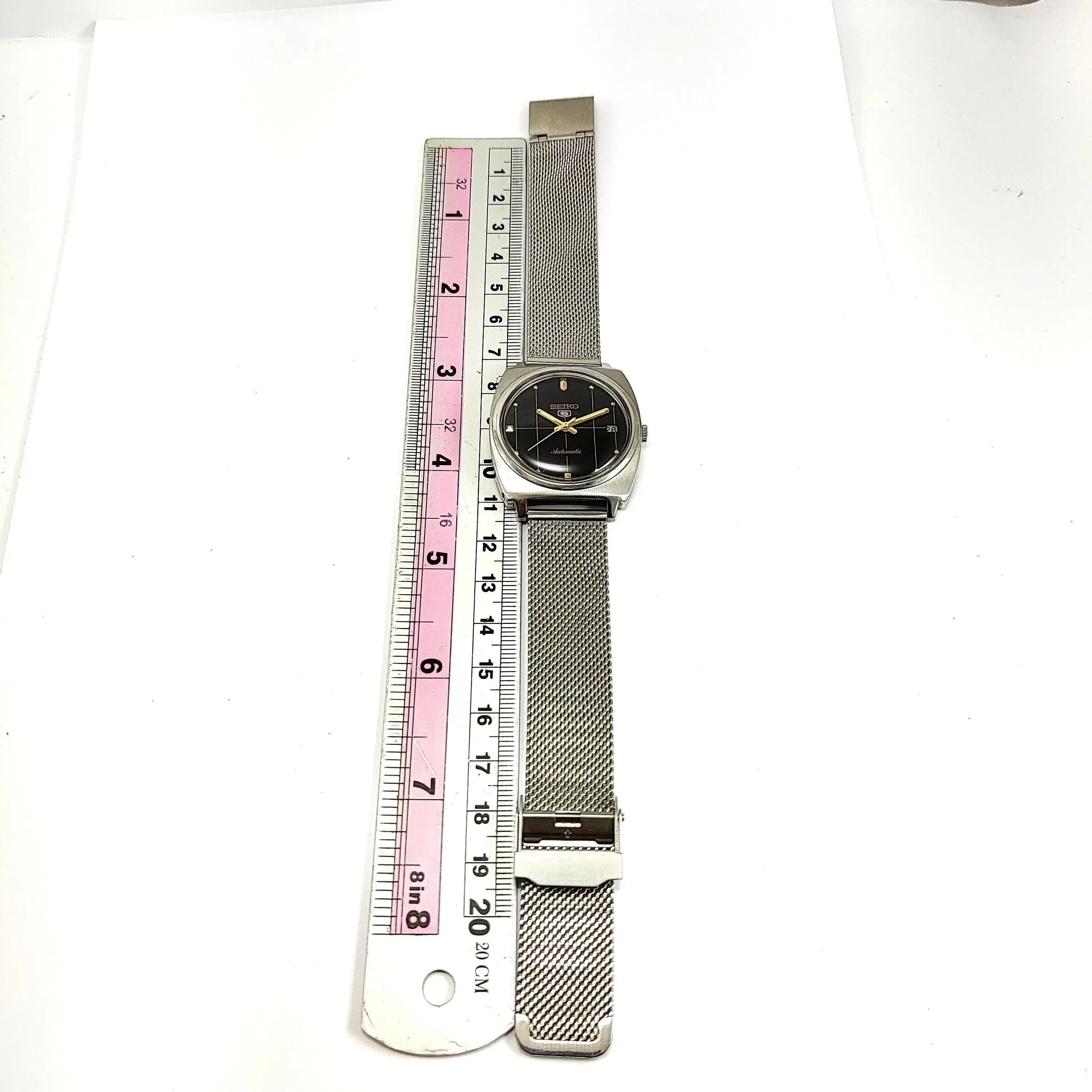 Seiko 5 Automatic-7009A Black Dial 17 Jewels Analog Day Date Men's Mechanical Watch