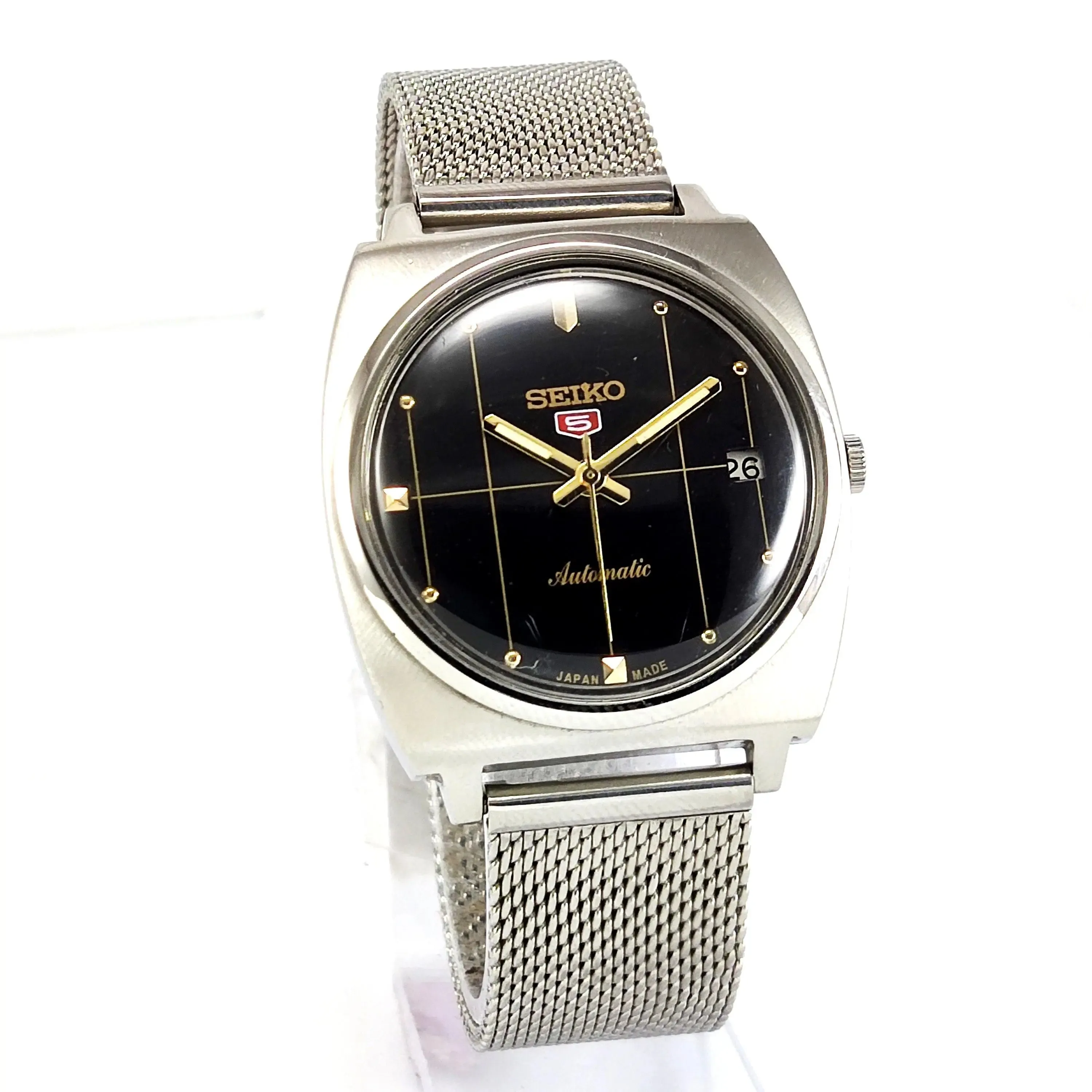 Seiko 5 Automatic-7009A Black Dial 17 Jewels Analog Day Date Men's Mechanical Watch