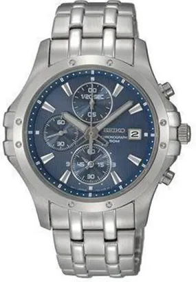 Seiko Chronograph Blue Dial Stainless Steel Men's Watch SNDC97