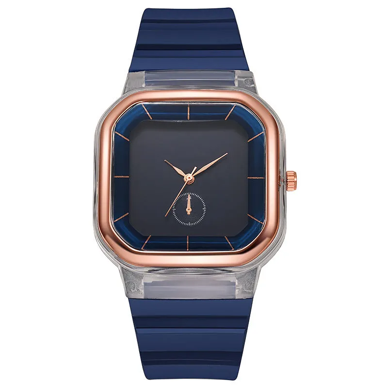 Sidiou Group Wholesale Watch Factory Jelly Colored Silicone Square Watch For Men Women Couple Students Teenagers Gift Fashion Quartz Watches