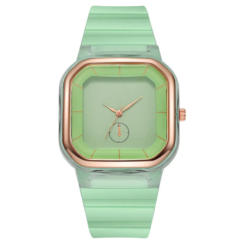Sidiou Group Wholesale Watch Factory Jelly Colored Silicone Square Watch For Men Women Couple Students Teenagers Gift Fashion Quartz Watches