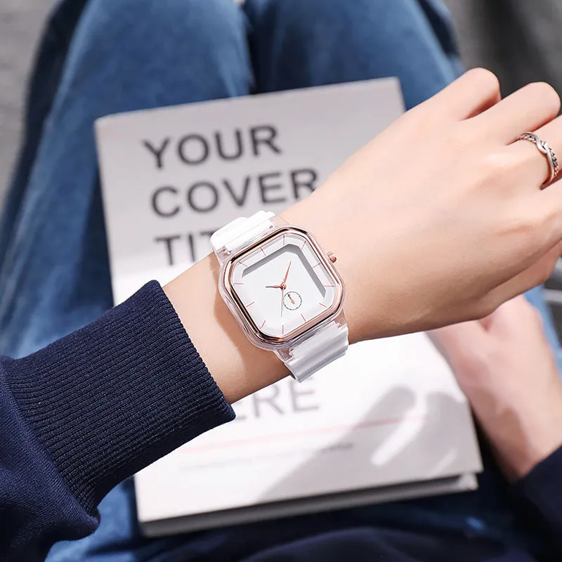Sidiou Group Wholesale Watch Factory Jelly Colored Silicone Square Watch For Men Women Couple Students Teenagers Gift Fashion Quartz Watches