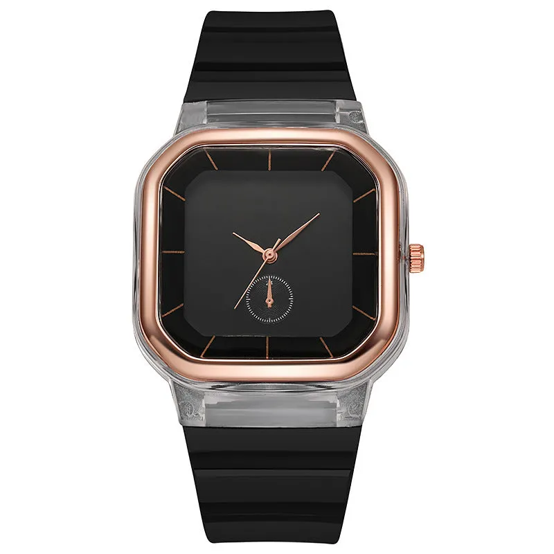Sidiou Group Wholesale Watch Factory Jelly Colored Silicone Square Watch For Men Women Couple Students Teenagers Gift Fashion Quartz Watches