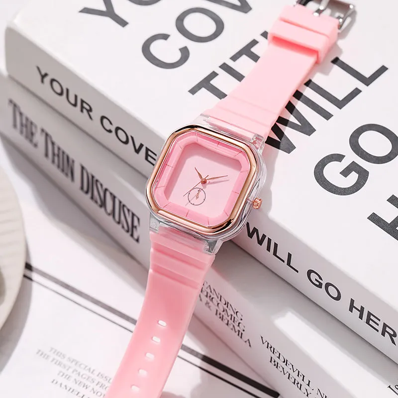 Sidiou Group Wholesale Watch Factory Jelly Colored Silicone Square Watch For Men Women Couple Students Teenagers Gift Fashion Quartz Watches