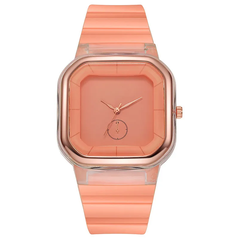 Sidiou Group Wholesale Watch Factory Jelly Colored Silicone Square Watch For Men Women Couple Students Teenagers Gift Fashion Quartz Watches