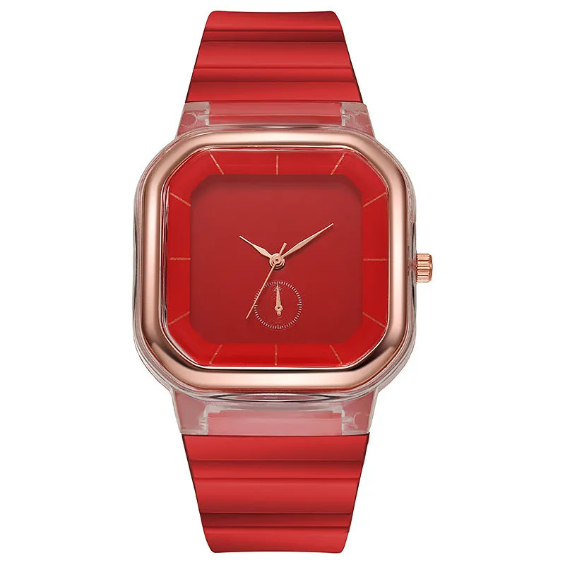 Sidiou Group Wholesale Watch Factory Jelly Colored Silicone Square Watch For Men Women Couple Students Teenagers Gift Fashion Quartz Watches