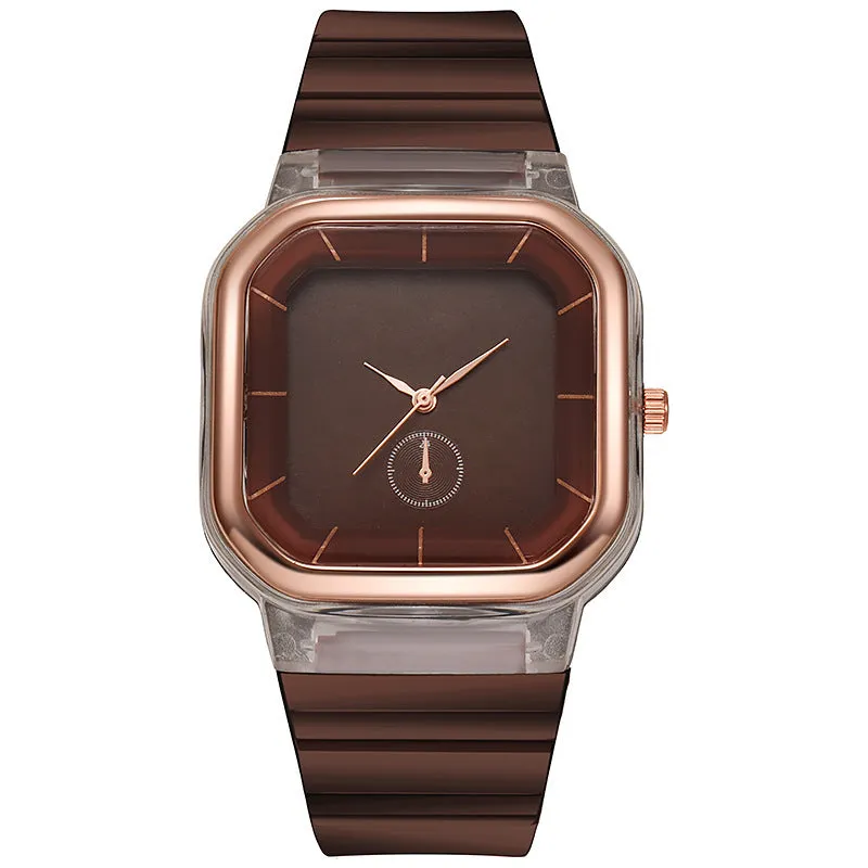 Sidiou Group Wholesale Watch Factory Jelly Colored Silicone Square Watch For Men Women Couple Students Teenagers Gift Fashion Quartz Watches