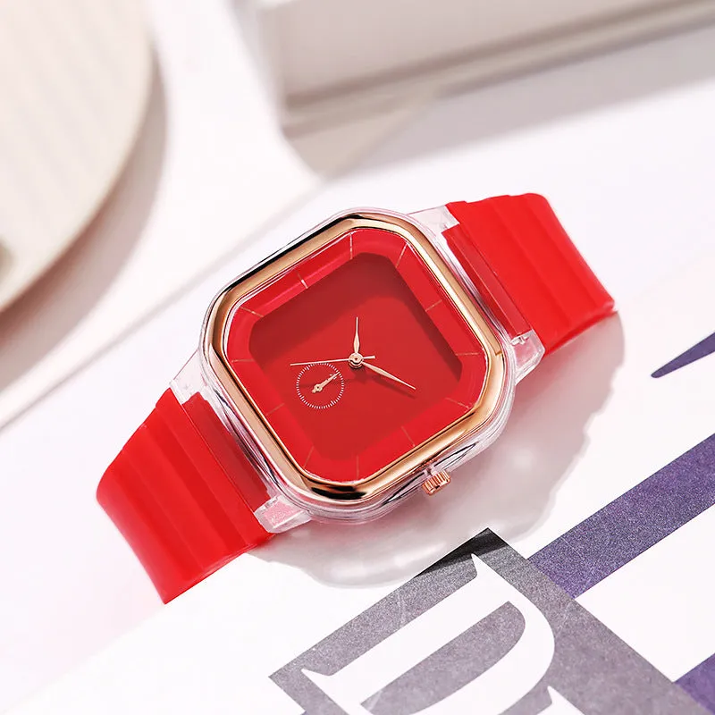 Sidiou Group Wholesale Watch Factory Jelly Colored Silicone Square Watch For Men Women Couple Students Teenagers Gift Fashion Quartz Watches