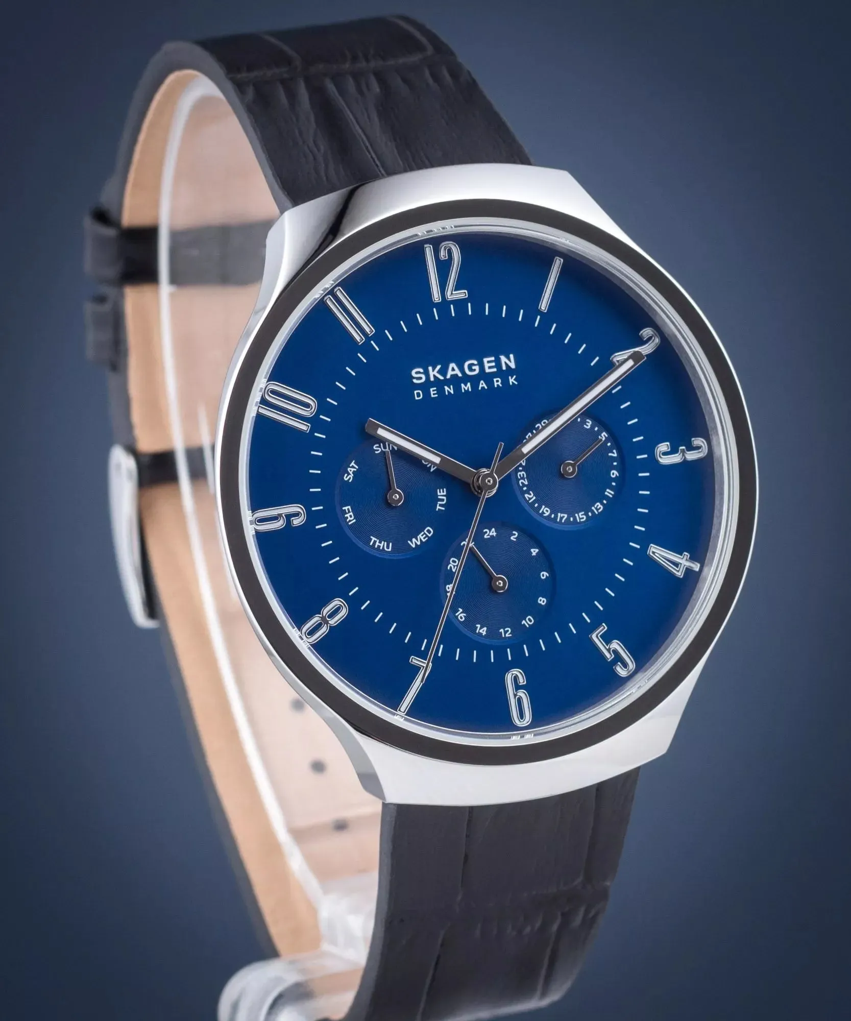SKAGEN Grenen Black Leather Strap