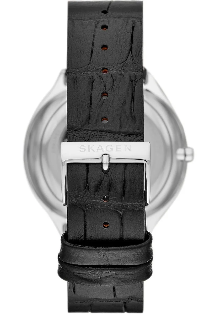 SKAGEN Grenen Black Leather Strap