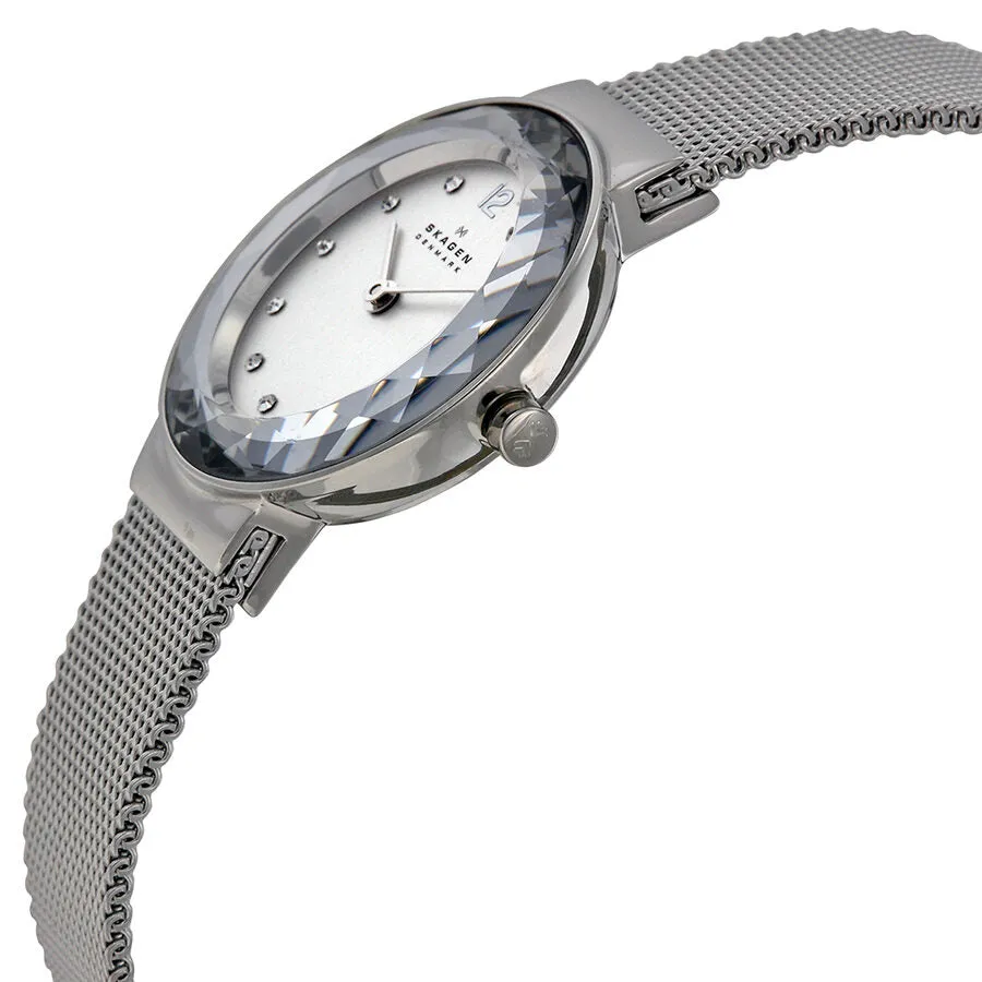 Skagen Silver Dial Stainless Steel Mesh Ladies Watch 456SSS