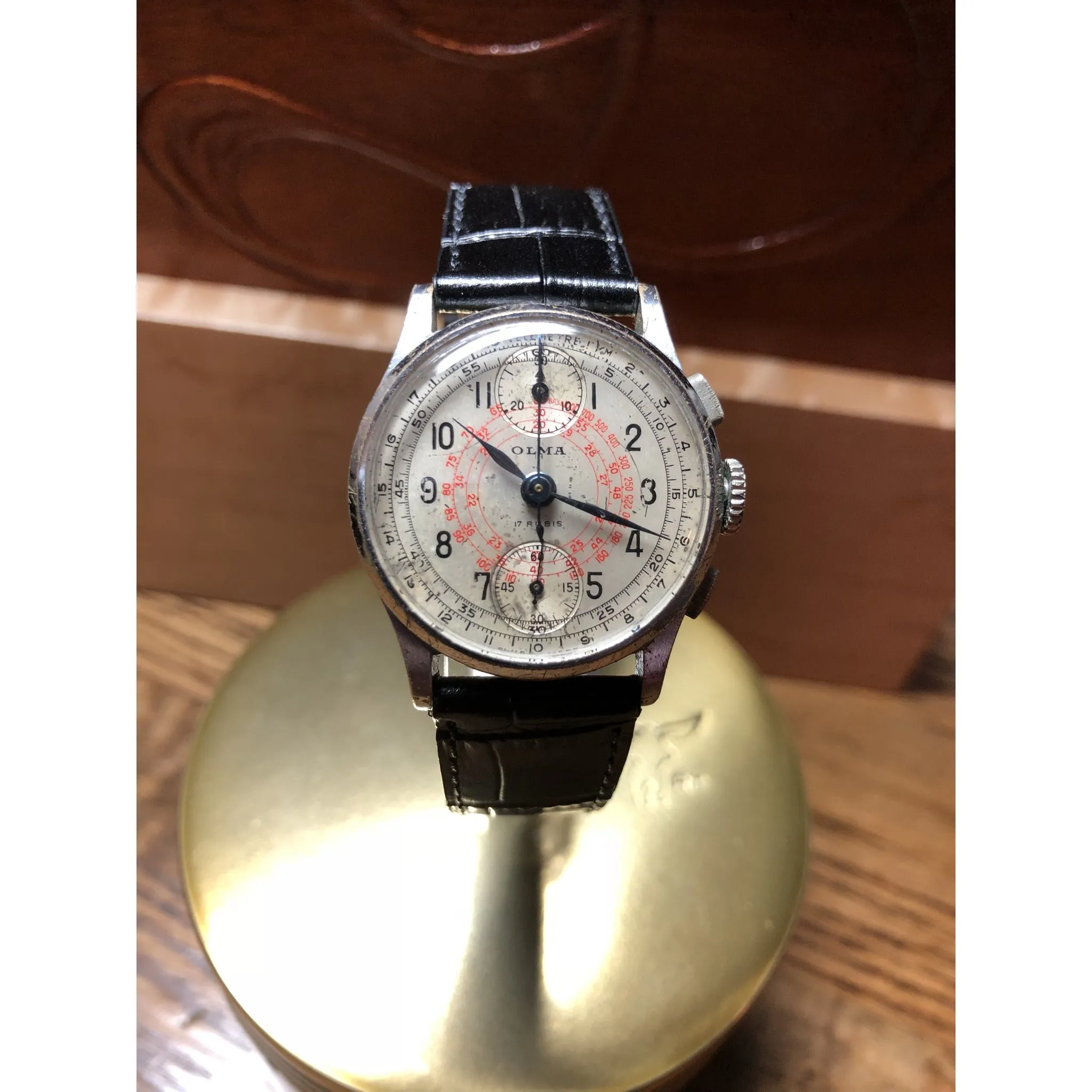 Sold - Olma Vintage Chronograph Venus 170 Circa 1940’s- Fully Serviced by ClockSavant