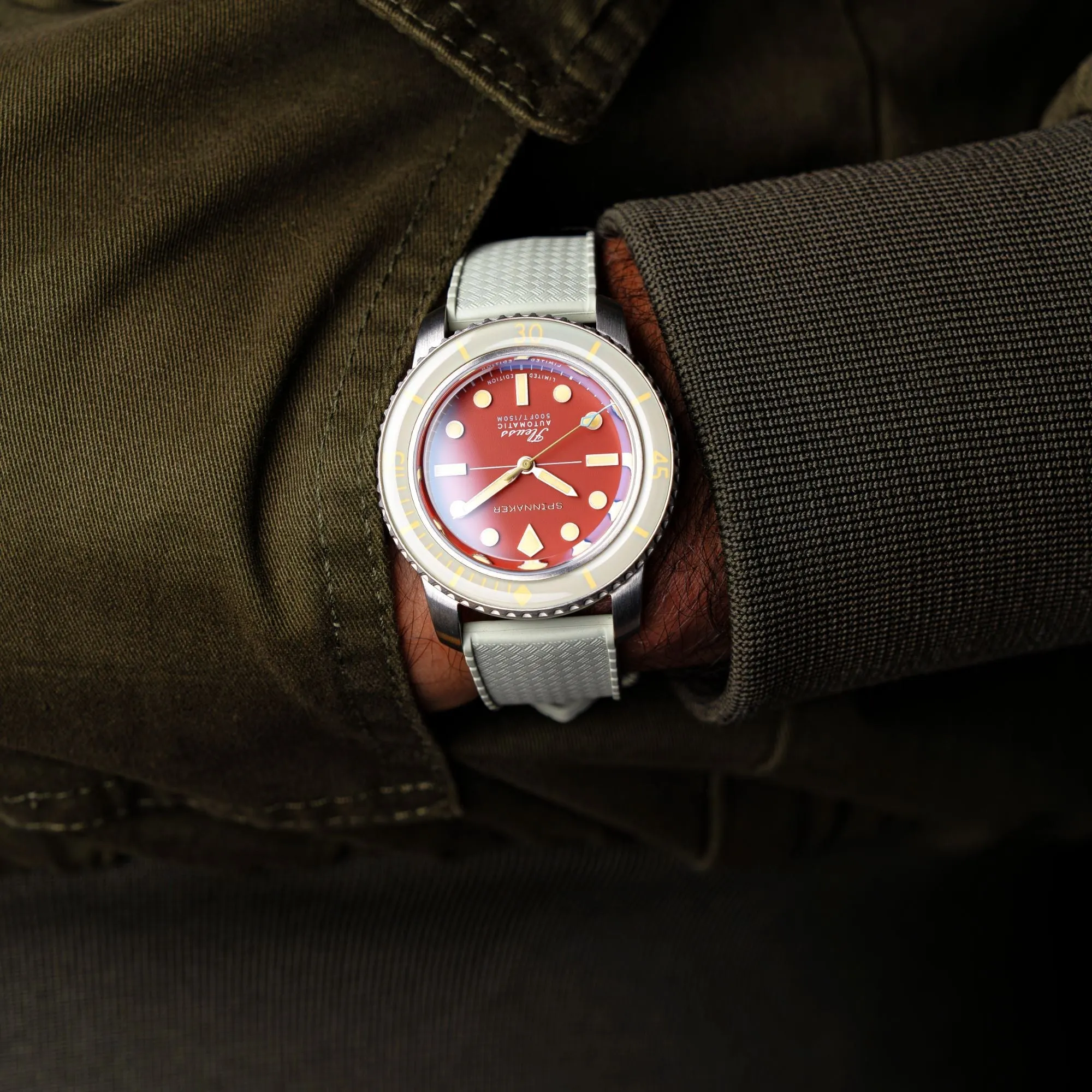 Spinnaker Fleuss 40 Automatic 145TH Limited Edition Coral Red Men's Watch SP-5133-77