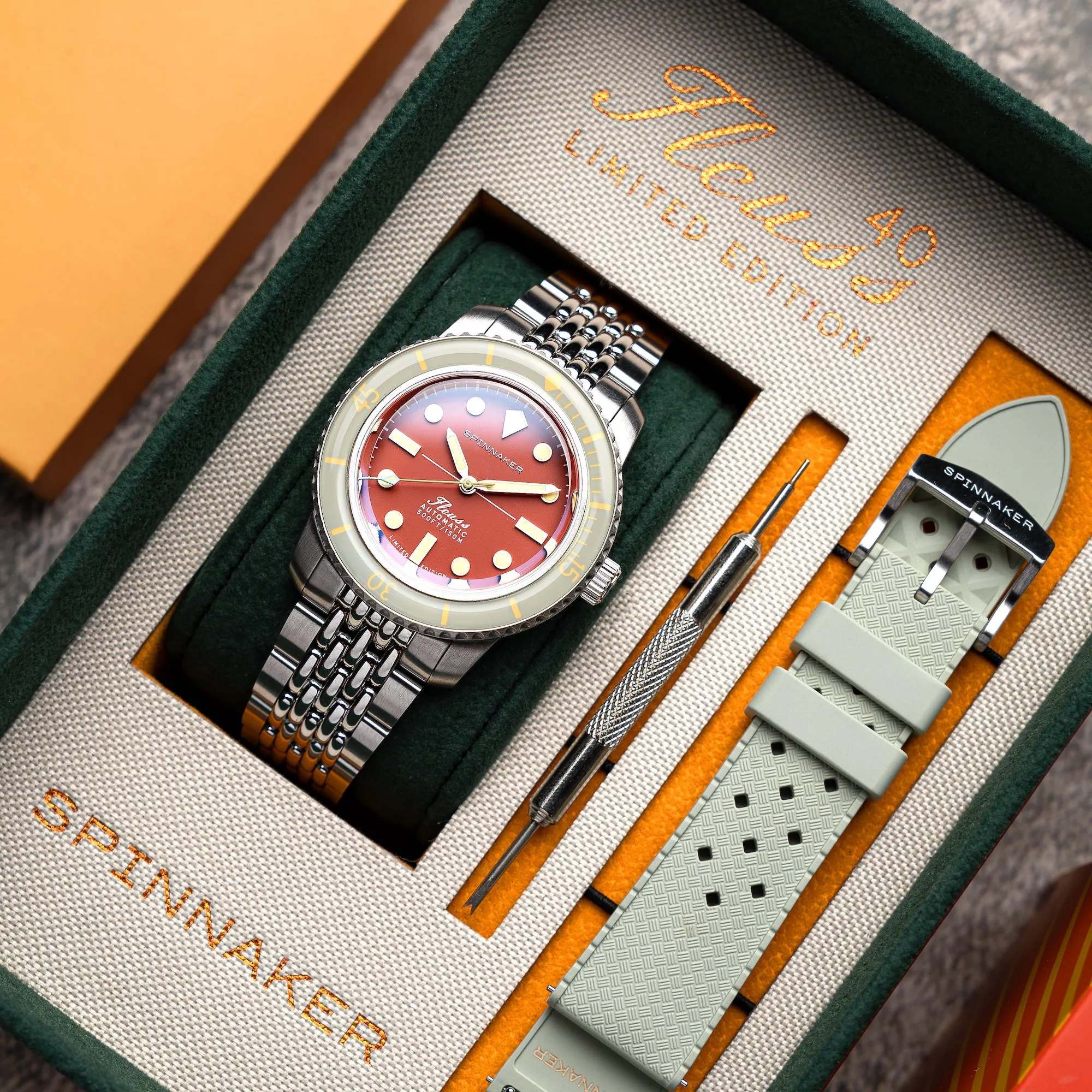 Spinnaker Fleuss 40 Automatic 145TH Limited Edition Coral Red Men's Watch SP-5133-77