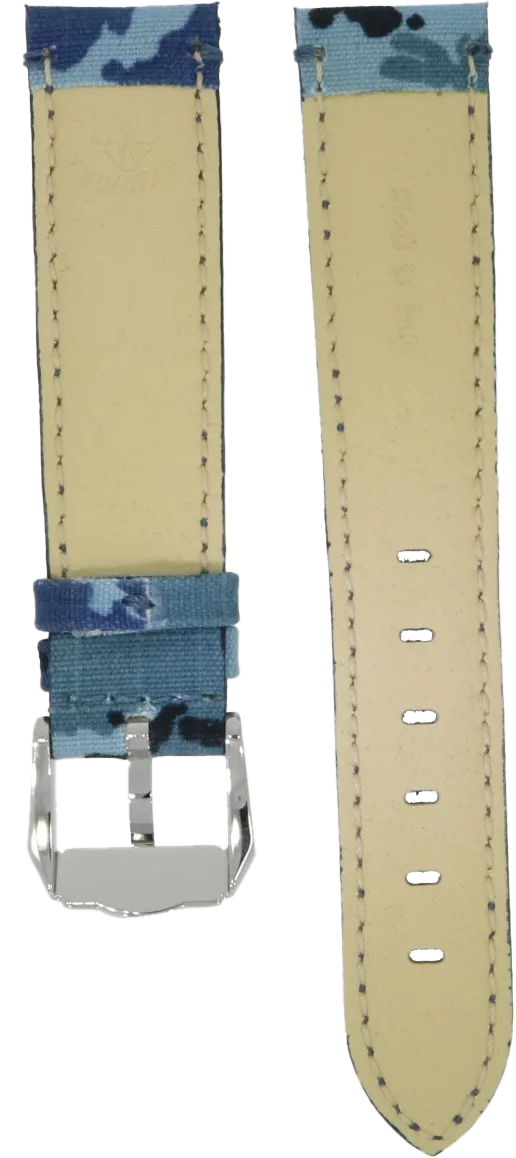 Squale Blue Camouflage Strap CINMICRMIM Polished 20mm