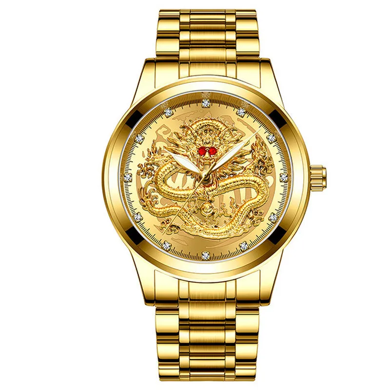 The Golden Dragon Luxury Embossed Men's Watch