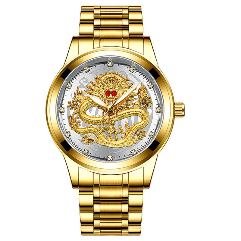 The Golden Dragon Luxury Embossed Men's Watch