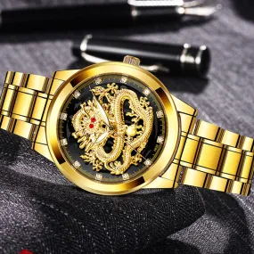 The Golden Dragon Luxury Embossed Men's Watch