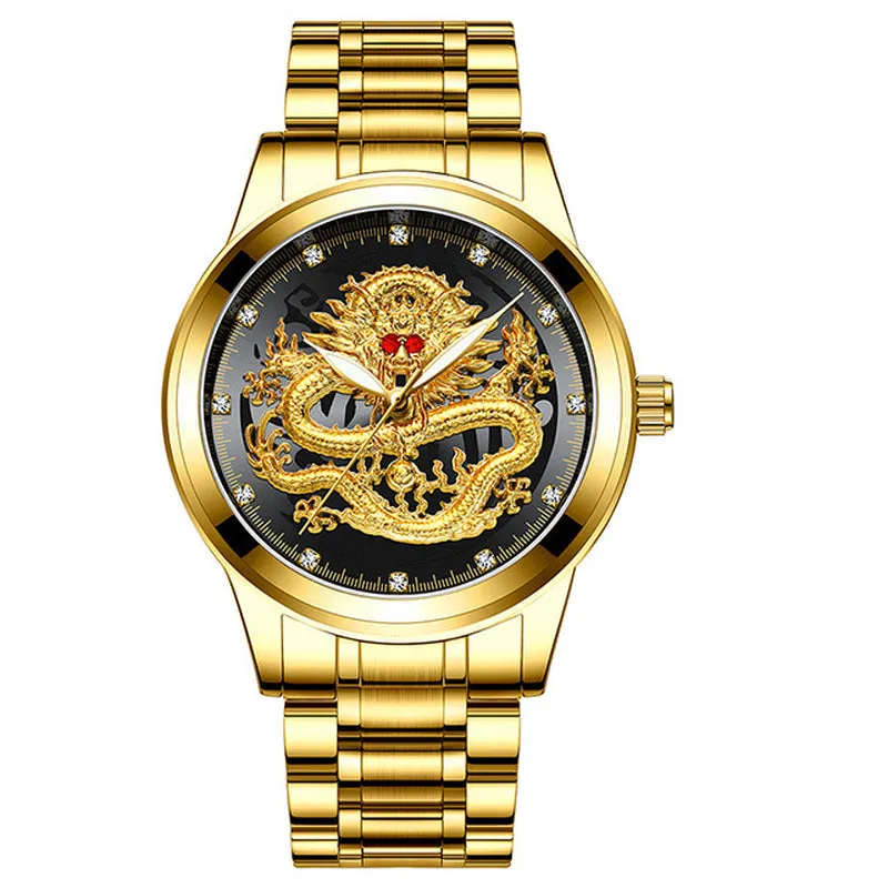 The Golden Dragon Luxury Embossed Men's Watch