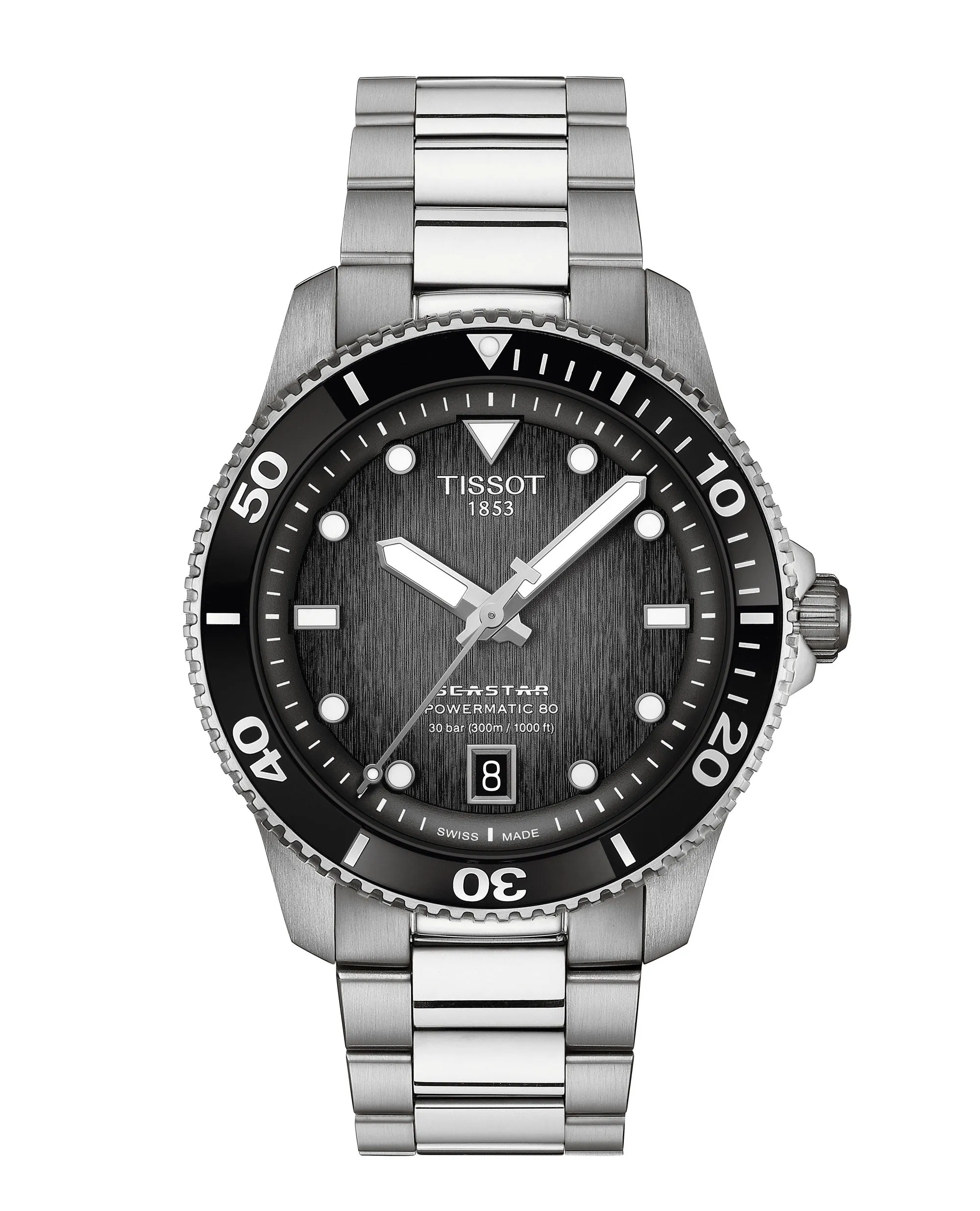 Tissot 40mm Seastar Black Automatic Watch