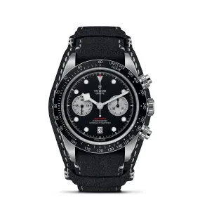 TUDOR Black Bay Chrono Black Dial Black Leather Strap 41mm - M79360N-0005