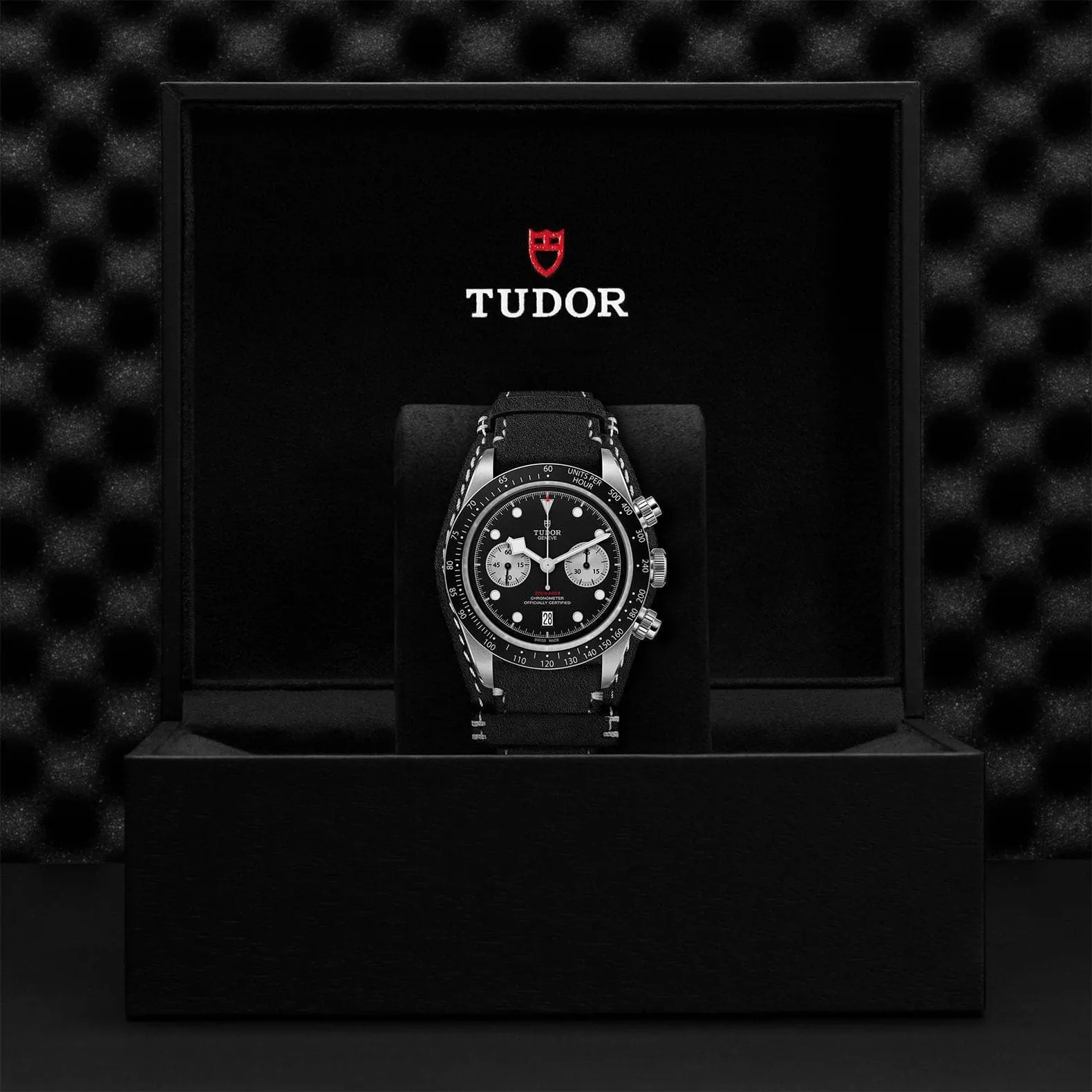 TUDOR Black Bay Chrono Black Dial Black Leather Strap 41mm - M79360N-0005