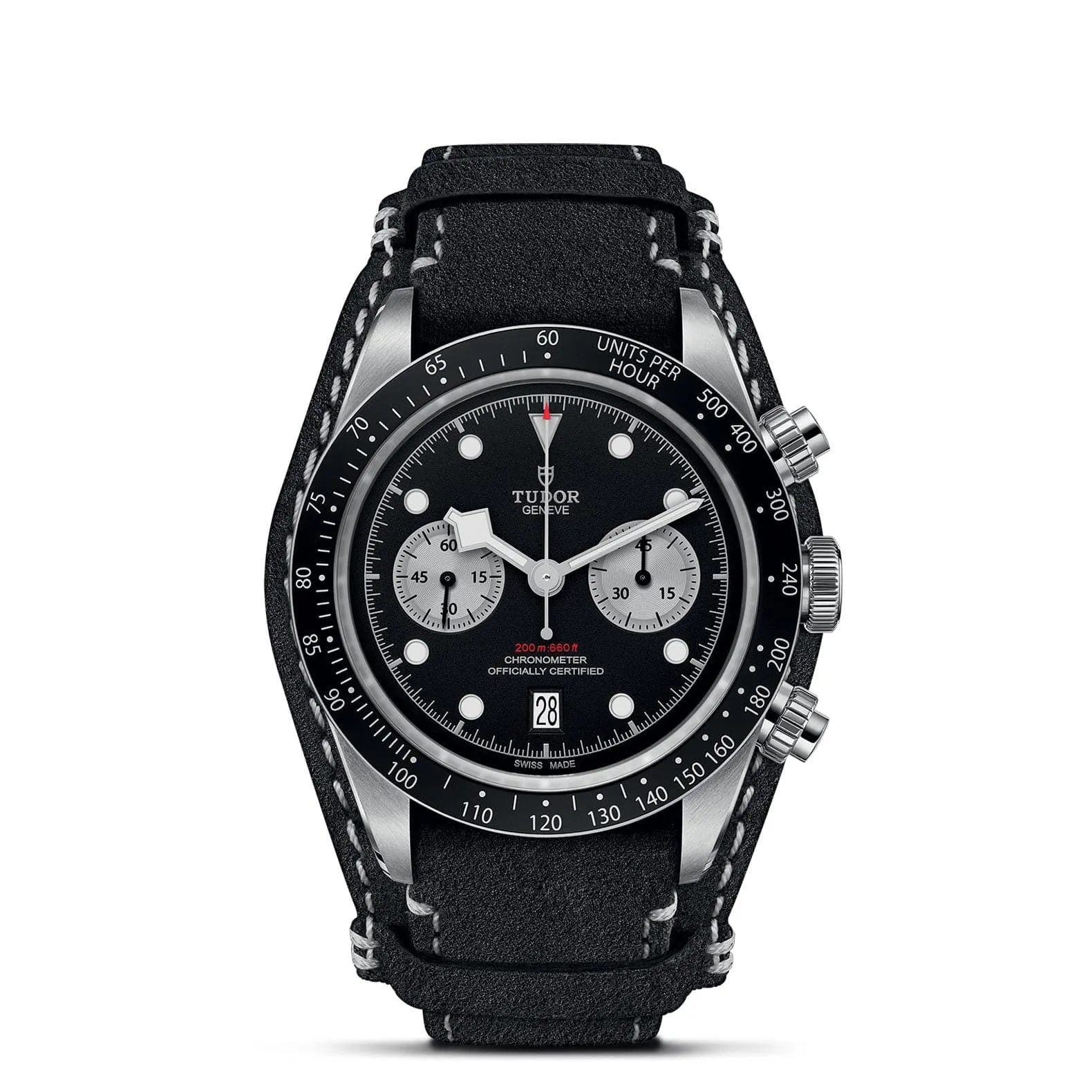TUDOR Black Bay Chrono Black Dial Black Leather Strap 41mm - M79360N-0005
