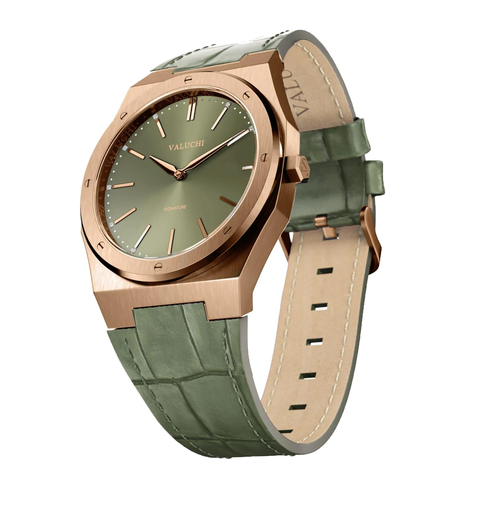 Valuchi Signature Rose Gold Green 36mm Watch