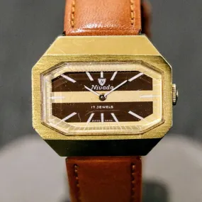 Vintage NIVADA Watch 17 Jewels Cal. FHF 69-21 Swiss Made Retro Wristwatch
